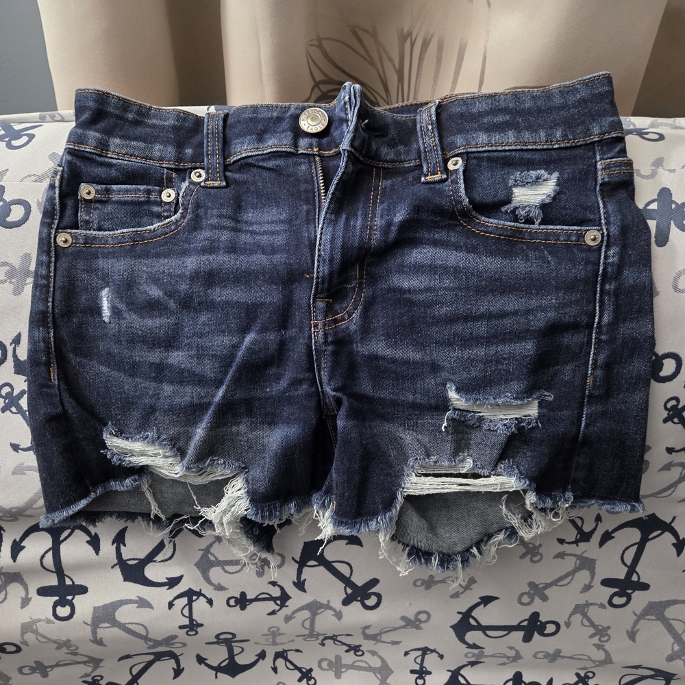 AGL Dark Blue Distressed Jean Shorts
